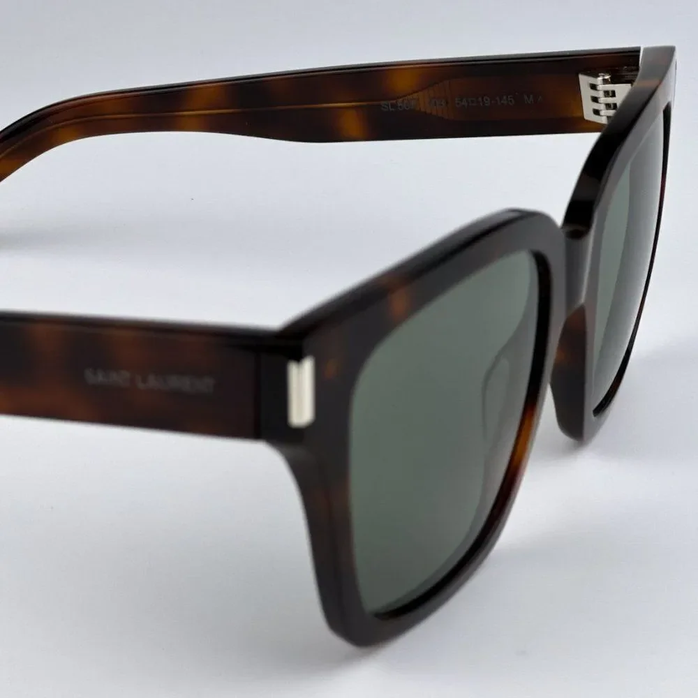 NEW Saint Laurent SL507 003 Havana Green Square Unisex Sunglasses